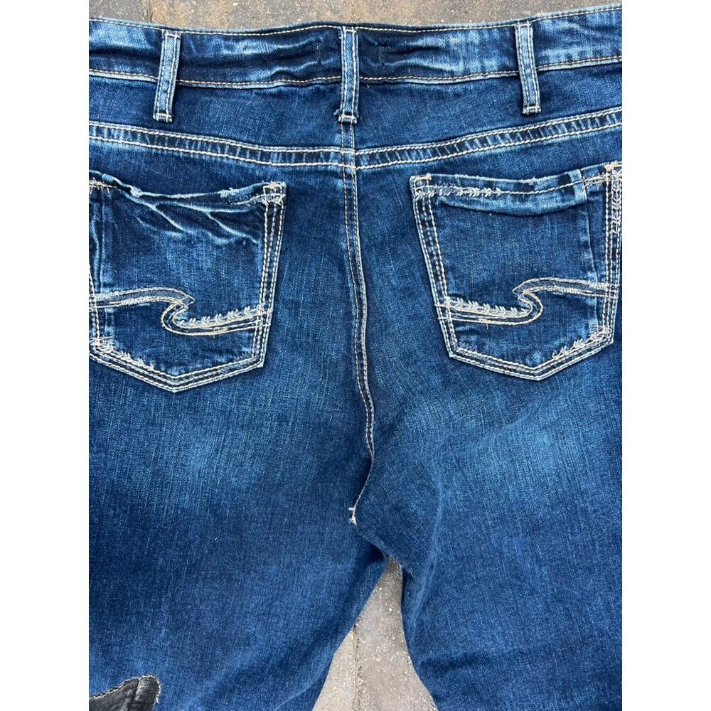 NWT Silver boyfriend high rise boyfriend dark stretch jeans plus size 16x27 - Picture 3 of 5